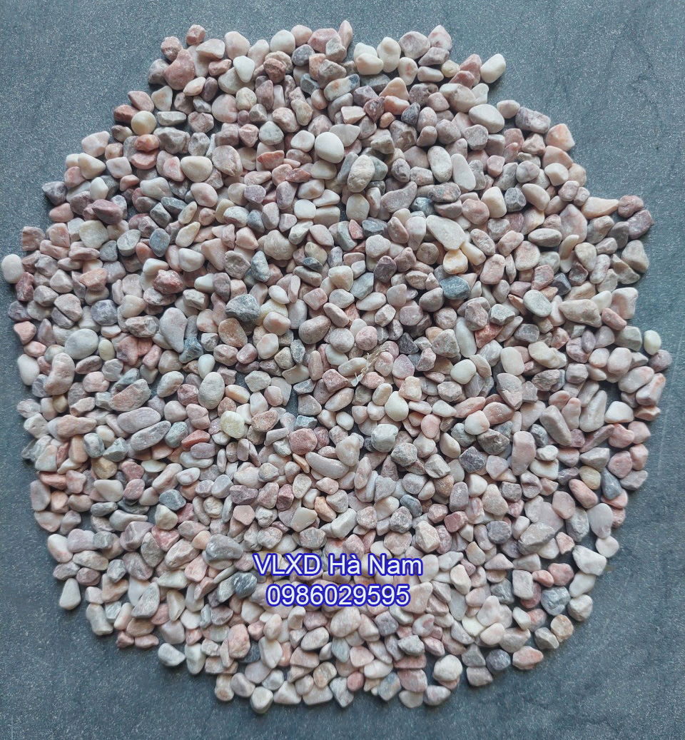 Sỏi hồng vò 4x6mm- bao 12kg 2 Sỏi tự nhiên hồng vo trang trí kích thước 4-6mm làm sàn sỏi, đá rửa, tiểu cảnh