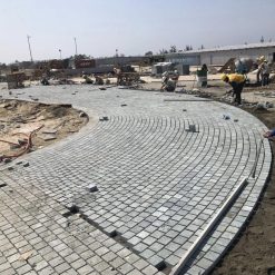 Lối đi sân vườn dùng Đá Cubic xanh đen Đà nẵng 10x10x5cm
