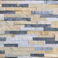 Đá ghép nhiều màu 10x50cm ốp tường trang trí tự nhiên