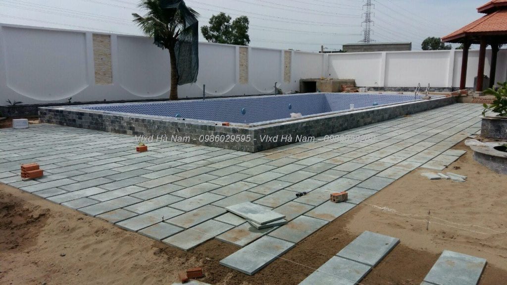 Đá Lát Sân Vườn Và Đá Lát Sân Tự Nhiên Chống Trơn, Bền Đẹp 6 Đá băm xanh rêu 30x60cm lát sân chống trơn ngoài trời