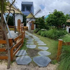 Đá thớt bazan - Đá bước dạo 12 Trang trí lối đi bằng đá thớt bazan tạo cảm giác gần gũi với thiên nhiên