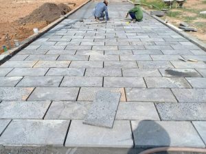 Đá tổ ong xám 30x60cm 11 Đá tổ ong lát lối đi 30x60cm tự nhiên chống trơn sân vườn