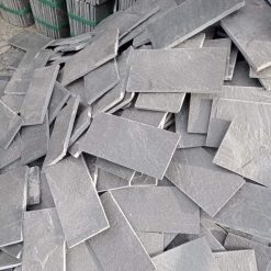 Đá chẻ xanh đen 10x20cm 9 Đá chẻ xanh đen 10x20cm chẻ tay tự nhiên ốp tường trang trí
