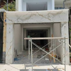 Đá lamar vân vàng - Golden posa 17 Mẫu đá lamar vân vàng Golden Rosa ốp mặt tiền