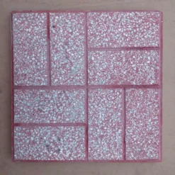 Gạch terrazzo 8 ô chữ nhật màu đỏ lát sân vườn vỉa hè chống trơn