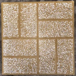 Gạch terrazzo 8 ô chữ nhật màu vàng lát sân vườn vỉa hè chống trơn