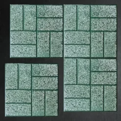 Gạch terrazzo 8 ô chữ nhật màu xanh lát sân vườn vỉa hè chống trơn