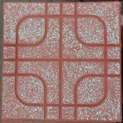Gạch terrazzo mắt phụng màu đỏ 40x40cm lát vỉa hè giá rẻ