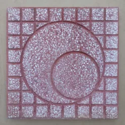 Gạch terrazzo mặt trăng màu đỏ lát vỉa hè